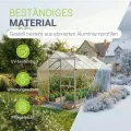 JUSKYS® Gewächshaus 7,2 m² - Aluminiumgestell & Stahlfundament, UV-beständig, abschließbare Schiebetür, belüftbare Dachfenster 61x57 cm - Thumbnail 2