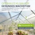 JUSKYS® Gewächshaus 7,2 m² - Aluminiumgestell & Stahlfundament, UV-beständig, abschließbare Schiebetür, belüftbare Dachfenster 61x57 cm - Thumbnail 3