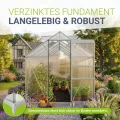 JUSKYS® Gewächshaus 7,2 m² - Aluminiumgestell & Stahlfundament, UV-beständig, abschließbare Schiebetür, belüftbare Dachfenster 61x57 cm - Thumbnail 5