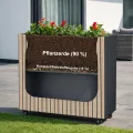 Zelsius Hochbeet verzinkter Stahl mit Rollen 120 x 30 x 80 cm | Anthrazit RAL 7016 Eiche Holzoptik | Pflanzkübel, Blumenkasten, Pflanzbeet, Gemüsebeet, Kräuterbeet, Blumenkübel, Pflanzkasten - Thumbnail 4