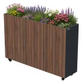 Zelsius Hochbeet verzinkter Stahl mit Rollen 120 x 30 x 80 cm | Anthrazit RAL 7016 Eiche Holzoptik | Pflanzkübel, Blumenkasten, Pflanzbeet, Gemüsebeet, Kräuterbeet, Blumenkübel, Pflanzkasten - Thumbnail 8