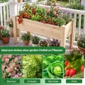 COSTWAY Hochbeet aus Holz, Pflanzbeet für Kinder, 119x45x51cm, Pflanztrog bis 100 kg, Blumenkübel mit Ablauflöchern & L-Beinen, Kräuterbeet rechteckig, Anzuchtbeet Garten Terrasse Balkon, Natur - Thumbnail 5