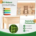 COSTWAY Hochbeet aus Holz, Pflanzbeet für Kinder, 119x45x51cm, Pflanztrog bis 100 kg, Blumenkübel mit Ablauflöchern & L-Beinen, Kräuterbeet rechteckig, Anzuchtbeet Garten Terrasse Balkon, Natur - Thumbnail 6