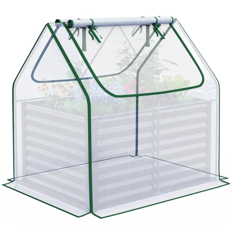Quictent Ersatz-Abdeckung für Hochbeet,Grün-Transparent,2 Reißverschlussfenster,240x120x30 cm,Grün (Nur Abdeckung – Bild 7