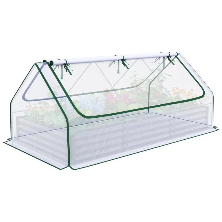Quictent Ersatz-Abdeckung für Hochbeet,Grün-Transparent,2 Reißverschlussfenster,240x120x30 cm,Grün (Nur Abdeckung – Bild 9