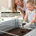 Outsunny Hochbeet aus verzinktem Stahl 2er Set 180 x 90 x 60cm Rechteckige Hochbeete mit Stützstangen Offenem Boden Handschuhe Hochbeet-Kit Pflanzbeet für Gemüse Obst, Blumen, Kräuter Silber - Thumbnail 6