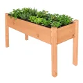 Relaxdays Hochbeet, Kräutergarten, HxBxT: 76 x 127 x 46 cm, Garten, Balkon, Terrasse, Pflanzenbeet, Tannenholz, orange - Thumbnail 1