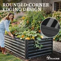 DWVO 2Set Hochbeet Metall, Hochbeete Kit Verdicktem Zink-Aluminium Magnesium Edelstahl Metall Hochbeete für Garten mit Stützstange&Handschuhe für Gemüse, Blumen (Schwarz 180x90x54cm) - Thumbnail 5