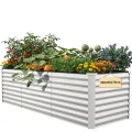 DWVO 2Set Hochbeet Metall, Hochbeete Kit Verdicktem Zink-Aluminium Magnesium Edelstahl Metall Hochbeete für Garten mit Stützstange&Handschuhe für Gemüse, Blumen (Schwarz 180x90x54cm) - Thumbnail 10