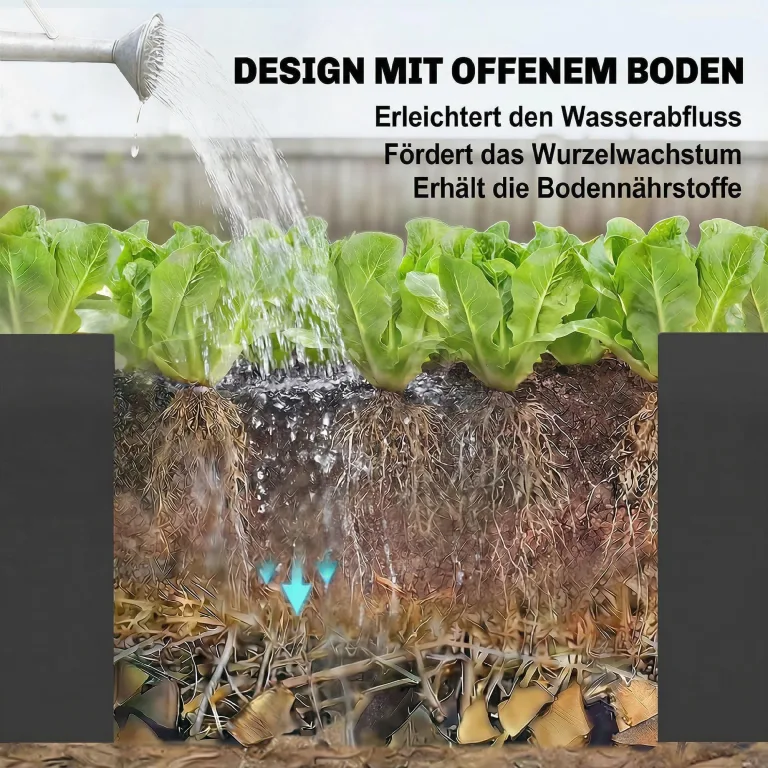 Outsunny Hochbeet L-förmig Blumenhochbeet witterungsbeständig, Pflanzbeet Frühbeet Gartenbeet Pflanzkübel Pflanzkasten aus Verzinkter Stahl, Blumenkasten für Terrasse & Garten, 150 x 150 x 55 cm – Bild 6