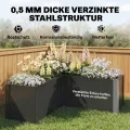 Outsunny Hochbeet L-förmig Blumenhochbeet witterungsbeständig, Pflanzbeet Frühbeet Gartenbeet Pflanzkübel Pflanzkasten aus Verzinkter Stahl, Blumenkasten für Terrasse & Garten, 150 x 150 x 55 cm - Thumbnail 4
