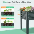 Hochbeet aus Metall, Verzinkter Stahl Rostfrei, 116x60x80 cm Hochbeet für Garten, Terrasse & Balkon, Pflanzkasten für Gemüse, Kräuter und Blumen, Langlebiges Pflanzbeet - Thumbnail 5