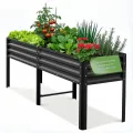 Hochbeet aus Metall, Verzinkter Stahl Rostfrei, 116x60x80 cm Hochbeet für Garten, Terrasse & Balkon, Pflanzkasten für Gemüse, Kräuter und Blumen, Langlebiges Pflanzbeet - Thumbnail 10