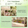 COSTWAY Blumenkasten mit Rankgitter, Pflanzkasten mit Rankhilfe & hängendem Dach, Hochbeet für Kletterpflanzen & hängende Körbe, Sichtschutz Pflanzkübel, für Garten Hof Terrasse, 220x35x114 cm,Natur - Thumbnail 4