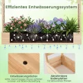 COSTWAY Blumenkasten mit Rankgitter, Pflanzkasten mit Rankhilfe & hängendem Dach, Hochbeet für Kletterpflanzen & hängende Körbe, Sichtschutz Pflanzkübel, für Garten Hof Terrasse, 220x35x114 cm,Natur - Thumbnail 5