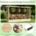 COSTWAY Blumenkasten mit Rankgitter, Pflanzkasten mit Rankhilfe & hängendem Dach, Hochbeet für Kletterpflanzen & hängende Körbe, Sichtschutz Pflanzkübel, für Garten Hof Terrasse, 220x35x114 cm,Natur - Thumbnail 6
