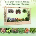 COSTWAY Blumenkasten mit Rankgitter, Pflanzkasten mit Rankhilfe & hängendem Dach, Hochbeet für Kletterpflanzen & hängende Körbe, Sichtschutz Pflanzkübel, für Garten Hof Terrasse, 220x35x114 cm,Natur - Thumbnail 7