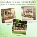COSTWAY Blumenkasten mit Rankgitter, Pflanzkasten mit Rankhilfe & hängendem Dach, Hochbeet für Kletterpflanzen & hängende Körbe, Sichtschutz Pflanzkübel, für Garten Hof Terrasse, 220x35x114 cm,Natur - Thumbnail 8