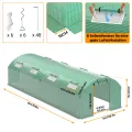 300x800x200 cm Foliengewächshaus Winterfest mit extra stabilem Stahlrahmen, 16 Fenster & 4 Reißverschlusstüren, 2 x 140g/m² PE UV50+, Tomaten Gewächshaus inkl. 54 Erdanker Set - Thumbnail 2