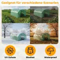 300x800x200 cm Foliengewächshaus Winterfest mit extra stabilem Stahlrahmen, 16 Fenster & 4 Reißverschlusstüren, 2 x 140g/m² PE UV50+, Tomaten Gewächshaus inkl. 54 Erdanker Set - Thumbnail 3