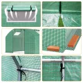 300x800x200 cm Foliengewächshaus Winterfest mit extra stabilem Stahlrahmen, 16 Fenster & 4 Reißverschlusstüren, 2 x 140g/m² PE UV50+, Tomaten Gewächshaus inkl. 54 Erdanker Set - Thumbnail 4