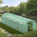 300x800x200 cm Foliengewächshaus Winterfest mit extra stabilem Stahlrahmen, 16 Fenster & 4 Reißverschlusstüren, 2 x 140g/m² PE UV50+, Tomaten Gewächshaus inkl. 54 Erdanker Set - Thumbnail 9