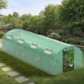300x800x200 cm Foliengewächshaus Winterfest mit extra stabilem Stahlrahmen, 16 Fenster & 4 Reißverschlusstüren, 2 x 140g/m² PE UV50+, Tomaten Gewächshaus inkl. 54 Erdanker Set - Thumbnail 1