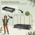 HOMASIS 3 in 1 Gewächshaus mit Hochbeet, Foliengewächshaus mit PVC-Abdeckung, Frühbeet aus Metall, Tomatenhaus Treibhaus mit 2 Fenstern, Blumenkasten für Garten Balkon (Schwarz, 198x100x145cm) - Thumbnail 3