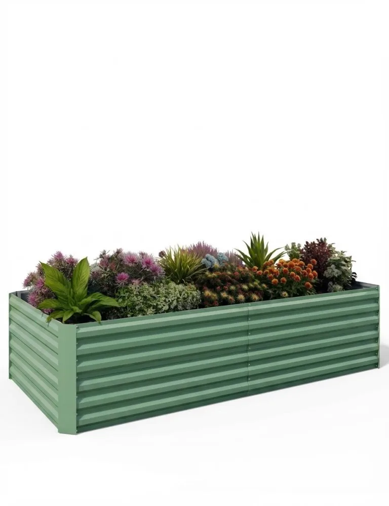 Acekool Hochbeet Metall 240x120x60CM—Quadratisch,Hochbeete Für Garten Und Gemüsegarten, Gemüse & Pflanzen, Ideal Für Gemüse, Kräuter & Blumen, Grün – Bild 1