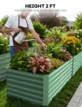 Acekool Hochbeet Metall 240x120x60CM—Quadratisch,Hochbeete Für Garten Und Gemüsegarten, Gemüse & Pflanzen, Ideal Für Gemüse, Kräuter & Blumen, Grün - Thumbnail 7