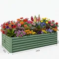 Acekool Hochbeet Metall 180x90x60CM—Quadratisch,Hochbeete Für Garten Und Gemüsegarten, Gemüse & Pflanzen, Ideal Für Gemüse, Kräuter & Blumen, Grün - Thumbnail 2