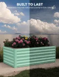 Acekool Hochbeet Metall 180x90x60CM—Quadratisch,Hochbeete Für Garten Und Gemüsegarten, Gemüse & Pflanzen, Ideal Für Gemüse, Kräuter & Blumen, Grün - Thumbnail 5