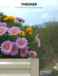 Acekool Hochbeet Metall 180x90x60CM—Quadratisch,Hochbeete Für Garten Und Gemüsegarten, Gemüse & Pflanzen, Ideal Für Gemüse, Kräuter & Blumen, Beige - Thumbnail 3