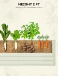 Acekool Hochbeet Metall 180x90x60CM—Quadratisch,Hochbeete Für Garten Und Gemüsegarten, Gemüse & Pflanzen, Ideal Für Gemüse, Kräuter & Blumen, Beige - Thumbnail 5