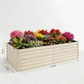 Acekool Hochbeet Metall 180x90x60CM—Quadratisch,Hochbeete Für Garten Und Gemüsegarten, Gemüse & Pflanzen, Ideal Für Gemüse, Kräuter & Blumen, Beige - Thumbnail 10