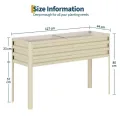 Acekool Hochbeet Metall 127x80x44 cm—Mit Beinen Und Wasserspeicher, 0,6 mm Stahlblech, Hochbeete Für Garten Und Gemüsegarten, Gemüse & Pflanzen, Ideal Für Gemüse, Kräuter & Blumen, Creme - Thumbnail 2