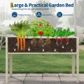 Acekool Hochbeet Metall 127x80x44 cm—Mit Beinen Und Wasserspeicher, 0,6 mm Stahlblech, Hochbeete Für Garten Und Gemüsegarten, Gemüse & Pflanzen, Ideal Für Gemüse, Kräuter & Blumen, Creme - Thumbnail 4