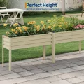 Acekool Hochbeet Metall 127x80x44 cm—Mit Beinen Und Wasserspeicher, 0,6 mm Stahlblech, Hochbeete Für Garten Und Gemüsegarten, Gemüse & Pflanzen, Ideal Für Gemüse, Kräuter & Blumen, Creme - Thumbnail 6