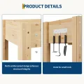 Acekool Hochbeet Mit Beinen 120x60x76 cm—Holz, Mit 3 Haken, Mit Vlieseinlage, Als Hochbeet Für Gemüse, Kräuter & Blumen, Für Balkon, Hof & Garten, Wetterfest & Einfache Montage - Thumbnail 3