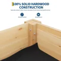 Acekool Hochbeet Mit Beinen 120x60x76 cm—Holz, Mit 3 Haken, Mit Vlieseinlage, Als Hochbeet Für Gemüse, Kräuter & Blumen, Für Balkon, Hof & Garten, Wetterfest & Einfache Montage - Thumbnail 4