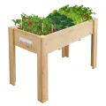 Acekool Hochbeet Mit Beinen 120x60x76 cm—Holz, Mit 3 Haken, Mit Vlieseinlage, Als Hochbeet Für Gemüse, Kräuter & Blumen, Für Balkon, Hof & Garten, Wetterfest & Einfache Montage - Thumbnail 10
