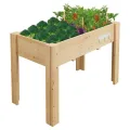 Acekool Hochbeet Mit Beinen 120x60x76 cm—Holz, Mit 3 Haken, Mit Vlieseinlage, Als Hochbeet Für Gemüse, Kräuter & Blumen, Für Balkon, Hof & Garten, Wetterfest & Einfache Montage - Thumbnail 1