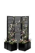 Hochbeet Metall Mit Rankgitter Und Sichtschutz 90x40x180 cm—Mit Räder, Als Hochbeet Für Kletterpflanzen, Gemüse & Blumen, Wetterfest & Einfache Montage, Schwarz - Thumbnail 8