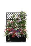 Hochbeet Metall Mit Rankgitter Und Sichtschutz 90x40x180 cm—Mit Räder, Als Hochbeet Für Kletterpflanzen, Gemüse & Blumen, Wetterfest & Einfache Montage, Schwarz - Thumbnail 9
