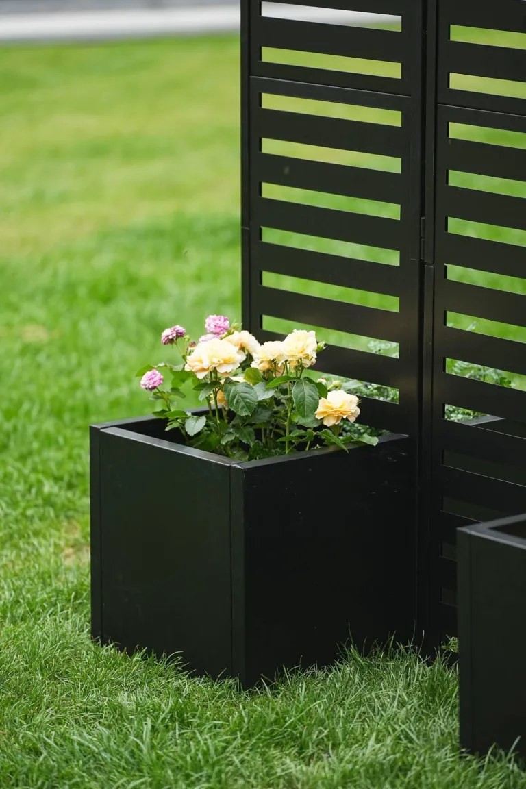 Acekool Pflanzkasten Metall Mit Rankgitter 133x70x180 cm—3-Teilig, Klappbarer, Als Rankhilfe Für Kletterpflanzen, Gemüse & Blumen, Wetterfest & Einfache Montage, Schwarz – Bild 4
