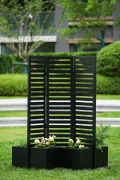 Acekool Pflanzkasten Metall Mit Rankgitter 133x70x180 cm—3-Teilig, Klappbarer, Als Rankhilfe Für Kletterpflanzen, Gemüse & Blumen, Wetterfest & Einfache Montage, Schwarz - Thumbnail 6