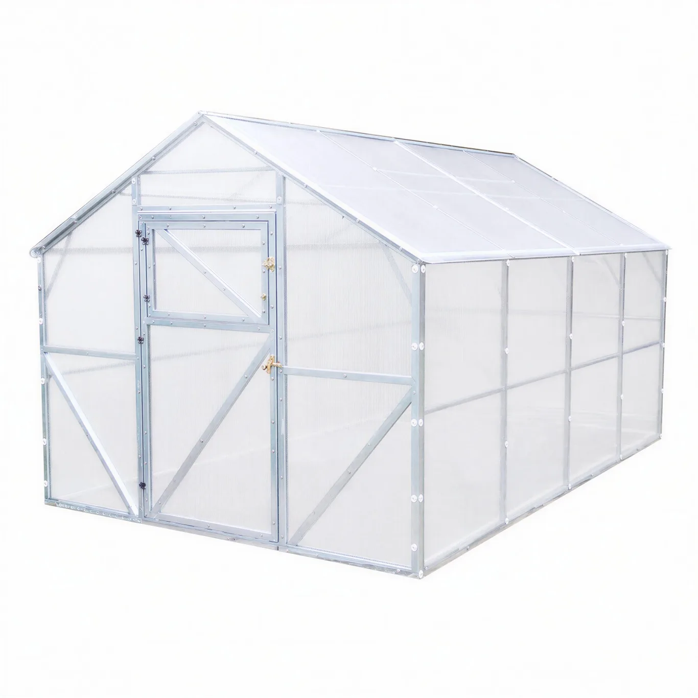 Stahl Gewächshaus Classic 250x400x220cm mit Fundament | 4 mm Hohlkammerplatten, UV-beständig & Winterfest | Treibhaus, Pflanzenhaus, Tomatenhaus für Garten - Bild 1