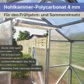 Stahl Gewächshaus Classic 250x400x220cm mit Fundament | 4 mm Hohlkammerplatten, UV-beständig & Winterfest | Treibhaus, Pflanzenhaus, Tomatenhaus für Garten - Thumbnail 7