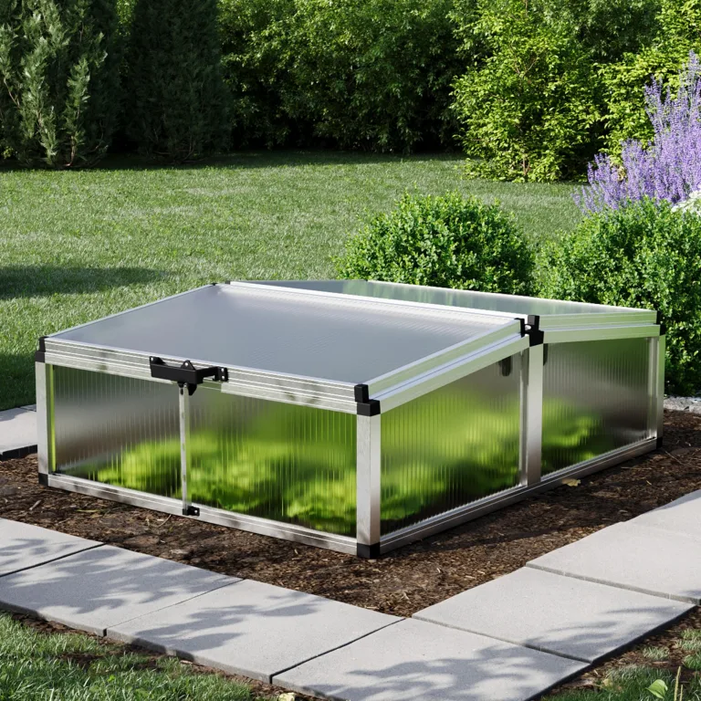GFP Frühbeetkasten 103 x 132 cm Frühbeetaufsatz Caro, Aluminium mit Polycarbonat Doppelstegplatten – Bild 5