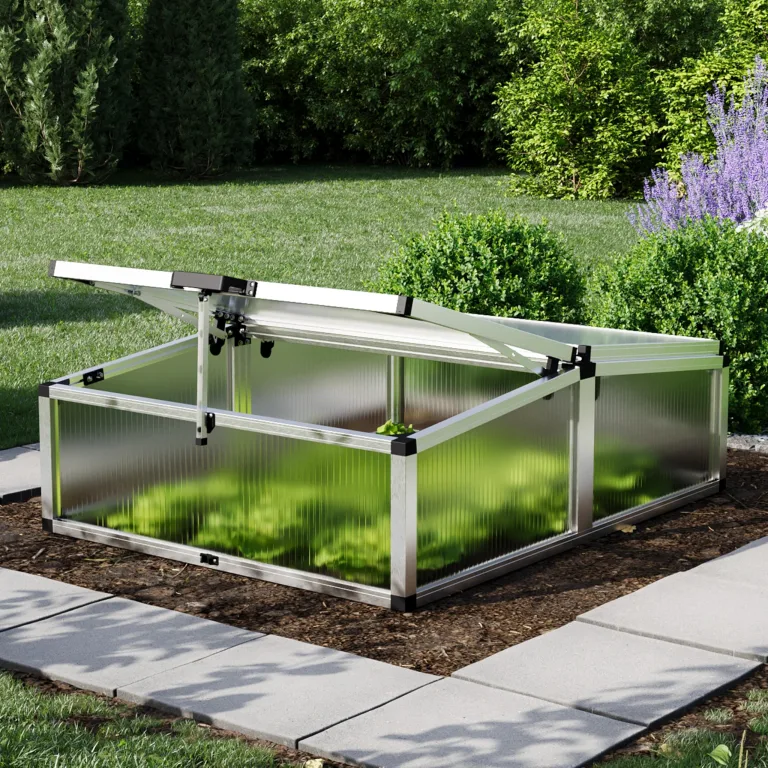 GFP Frühbeetkasten 103 x 132 cm Frühbeetaufsatz Caro, Aluminium mit Polycarbonat Doppelstegplatten – Bild 6